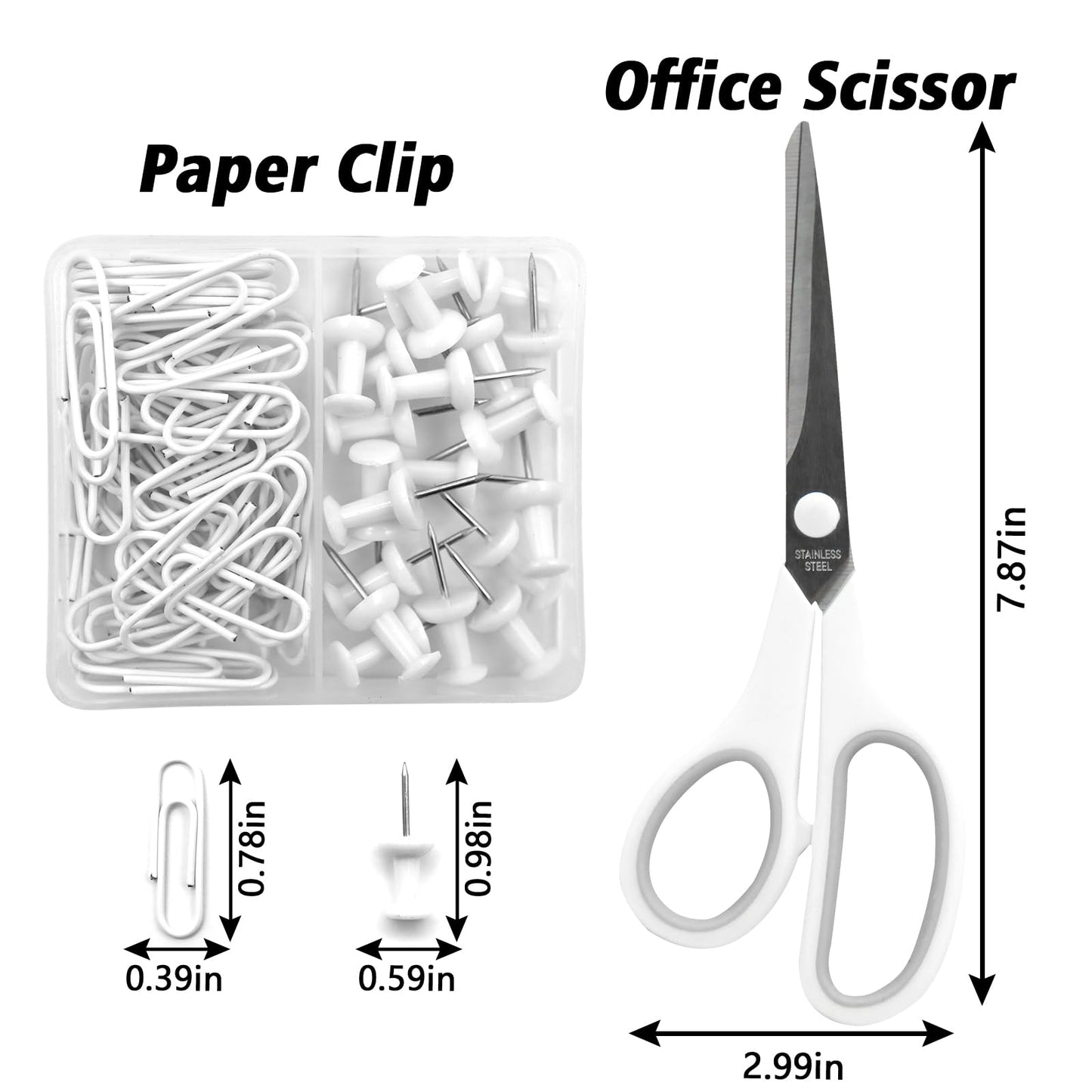 White Office Supplies, UPIHO White Desk Accessories, Stapler and Tape Dispenser Set for Women with Stapler,Tape Dispenser, Staple Remover, Staples,Scissor and Tabs for Students Office Clerks
