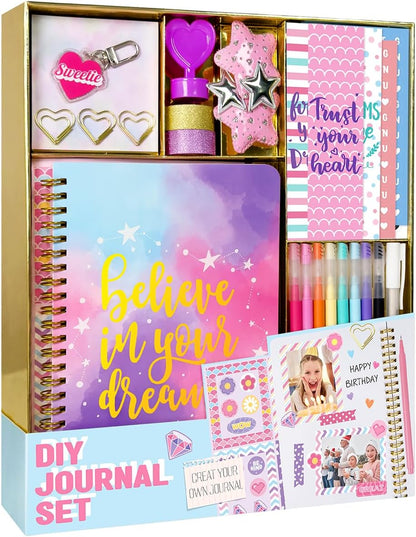 Nollh DIY Journal Kit for Girls - DIY Journal Set for Tween & Teen Girls, Stationery Set, Scrapbook & Diary Supplies Set, Journaling Art Crafts Kit, Ideal Gifts for 8 9 10 11 12 13 14 Year Old Girl