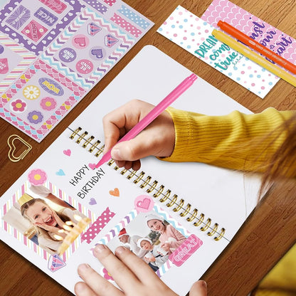 Nollh DIY Journal Kit for Girls - DIY Journal Set for Tween & Teen Girls, Stationery Set, Scrapbook & Diary Supplies Set, Journaling Art Crafts Kit, Ideal Gifts for 8 9 10 11 12 13 14 Year Old Girl