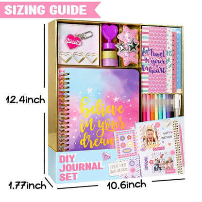 Nollh DIY Journal Kit for Girls - DIY Journal Set for Tween & Teen Girls, Stationery Set, Scrapbook & Diary Supplies Set, Journaling Art Crafts Kit, Ideal Gifts for 8 9 10 11 12 13 14 Year Old Girl