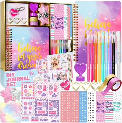 Nollh DIY Journal Kit for Girls - DIY Journal Set for Tween & Teen Girls, Stationery Set, Scrapbook & Diary Supplies Set, Journaling Art Crafts Kit, Ideal Gifts for 8 9 10 11 12 13 14 Year Old Girl