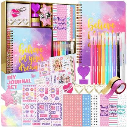 Nollh DIY Journal Kit for Girls - DIY Journal Set for Tween & Teen Girls, Stationery Set, Scrapbook & Diary Supplies Set, Journaling Art Crafts Kit, Ideal Gifts for 8 9 10 11 12 13 14 Year Old Girl