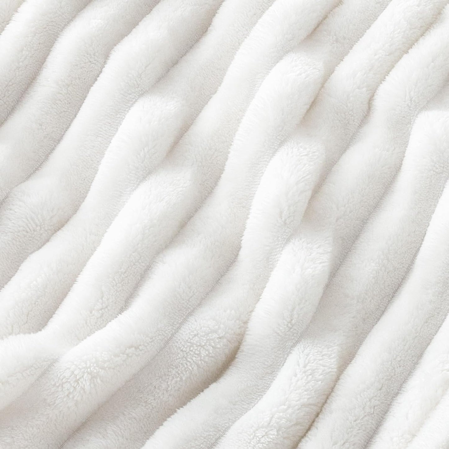 White Throw Blanket for Couch - Cozy Fleece Blanket, 50"x60"