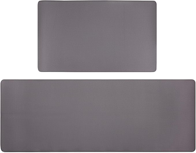 Cushioned Anti-Fatigue Kitchen Mats - Gray (Set of 2)